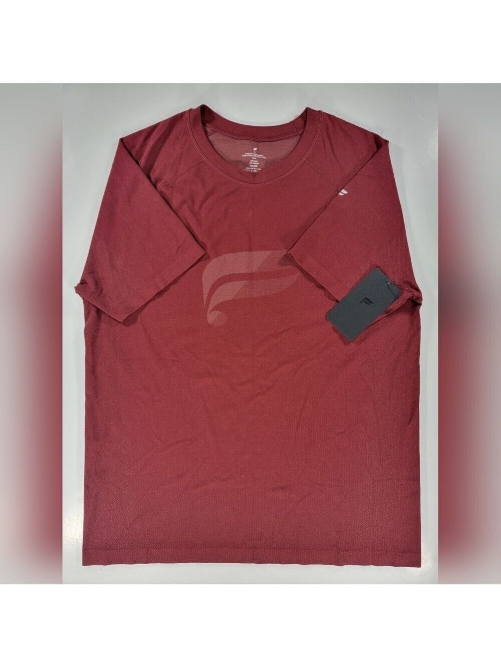 NEW Fabletics Shirt Men's XL Training Day Tee Lightweight Gym Vented Maroon Red